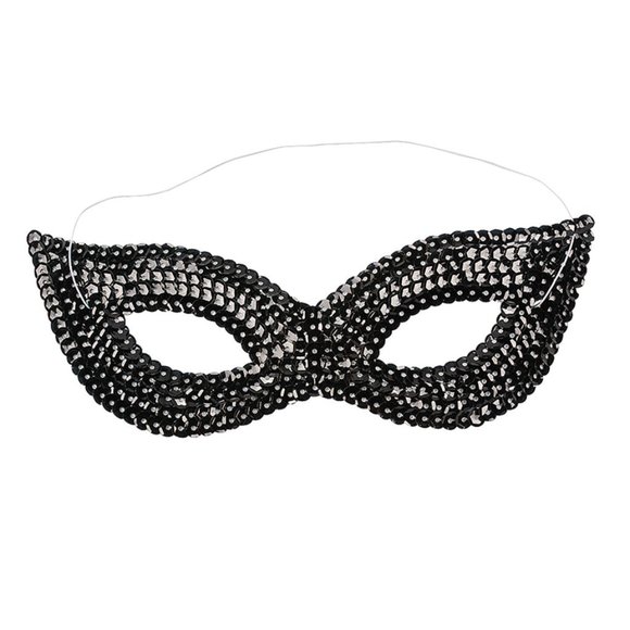 Black Sequin Masks - 12 Pack - Picture 3 of 5